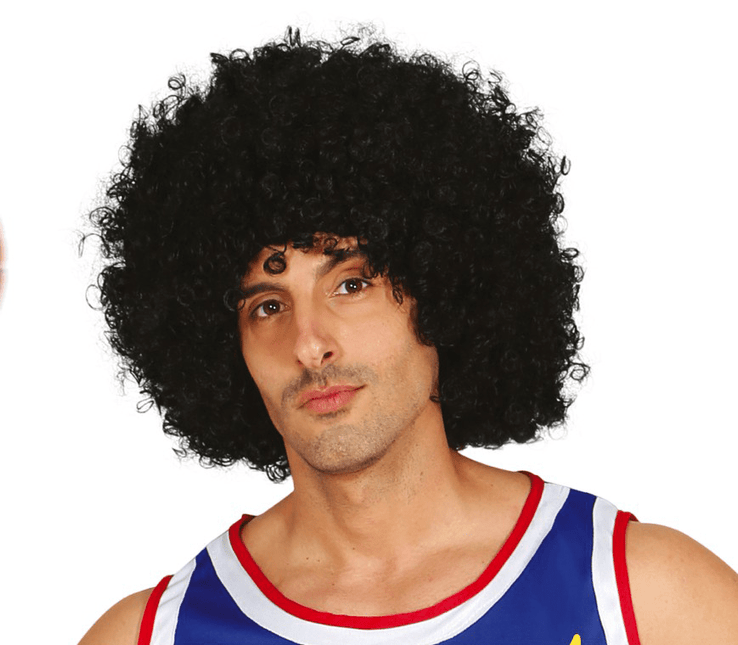 Afro Pruik Zwart van Fiestas Guirca koop je bij Partywinkel