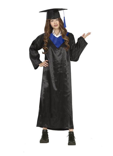 Afstudeer Toga Zwart Blauw Dames van Fiestas Guirca koop je bij Partywinkel