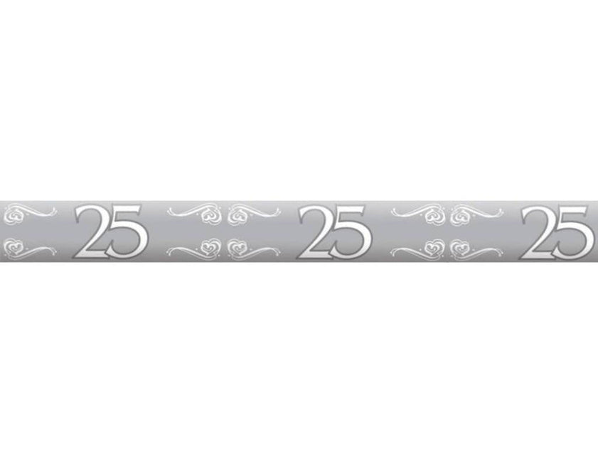 Afzetlint 25 Jaar Zilver 15m - Partywinkel - 8714572214865