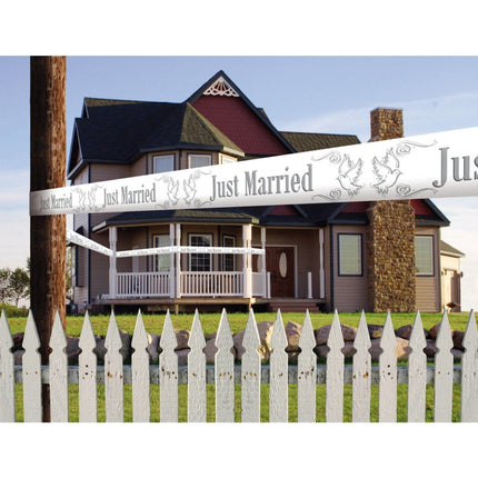 Afzetlint Just Married 15m - Partywinkel - 8714572210768