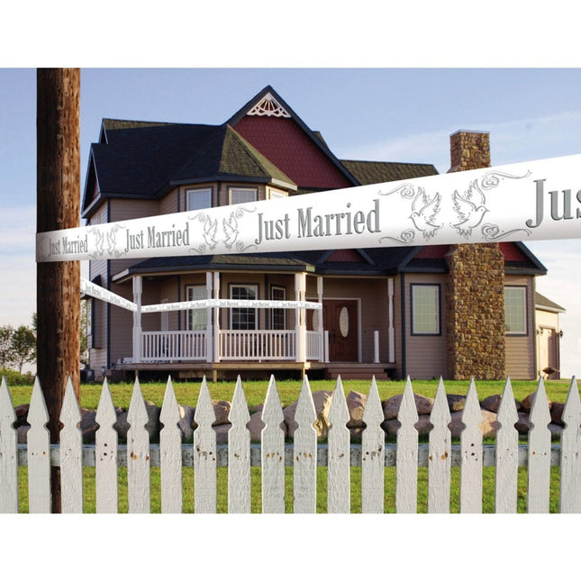 Afzetlint Just Married 15m - Partywinkel - 8714572210768