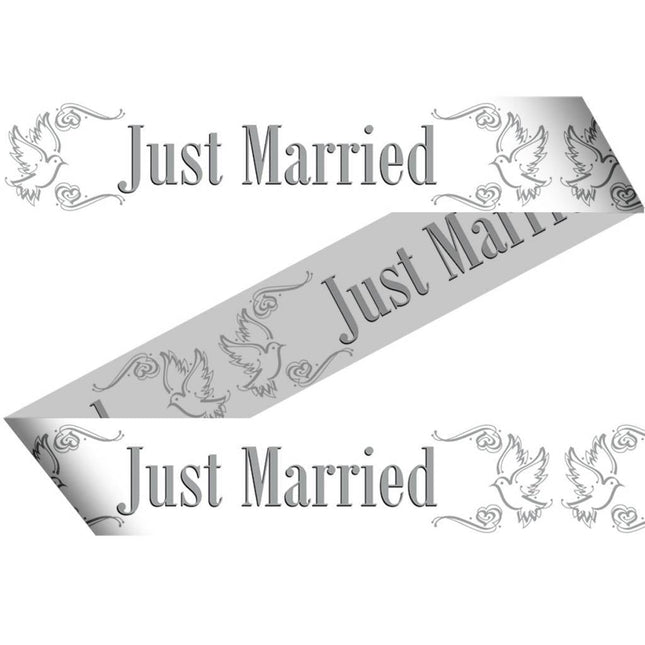 Afzetlint Just Married 15m - Partywinkel - 8714572210768