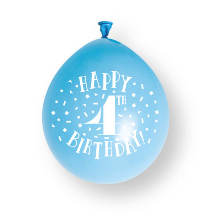 10 sztuk balonów lateksowych Happy 4th Birthday 23 cm