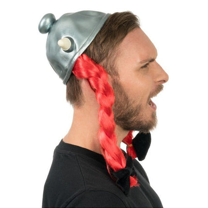 Asterix Obelix Helm met Rode Vlechten 52x40cm van CHAKS koop je bij Partywinkel