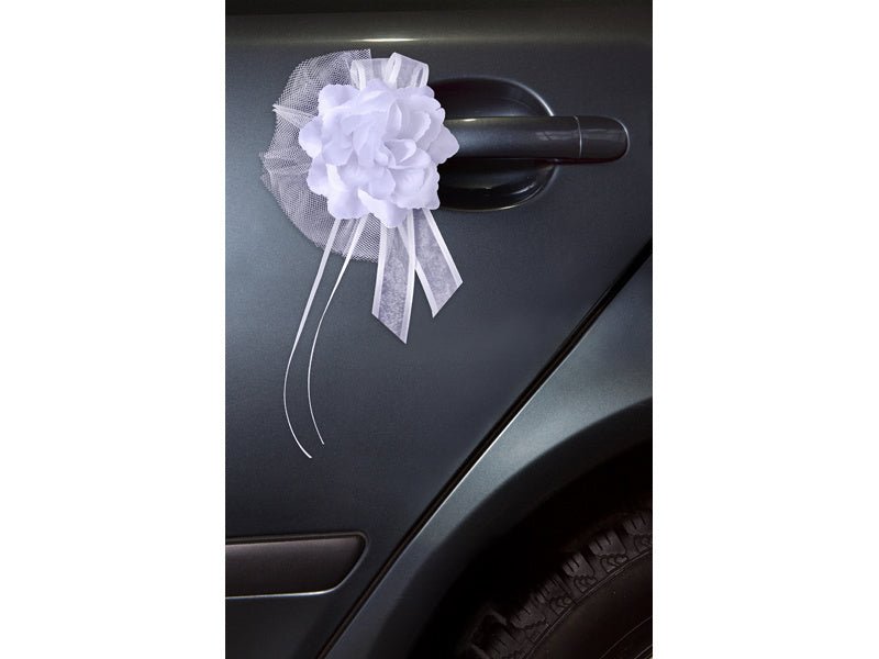 Autodecoratie Bloem Wit 14cm 4st van Partydeco koop je bij Partywinkel