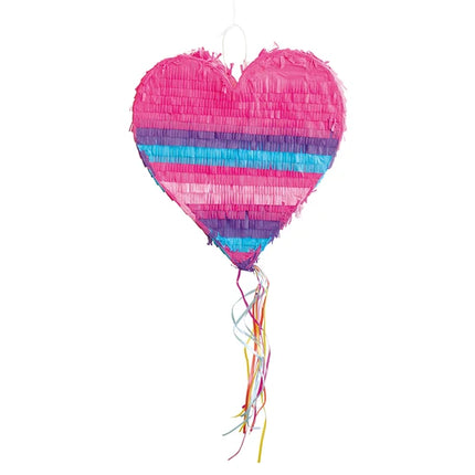 Pinata w kształcie serca, niebiesko-różowa, 40 cm