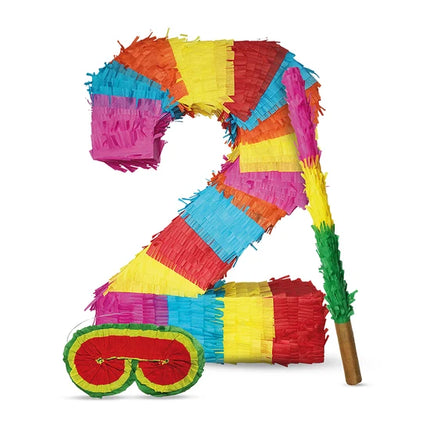 Zestaw piñata z cyfrą 2, 3-częściowy, 45 cm