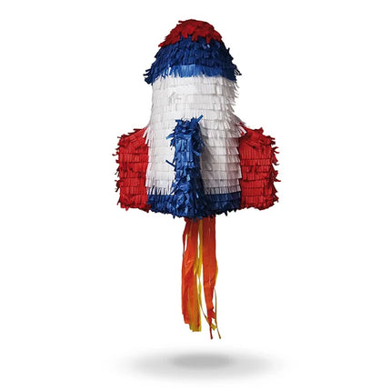 Kolorowa piñata w kształcie rakiety