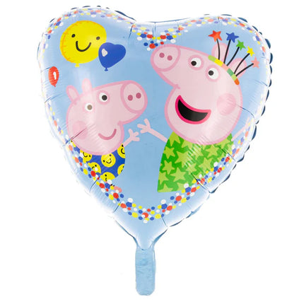 Balonik z helem Peppa Pig w kształcie serca, pusty, 45 cm