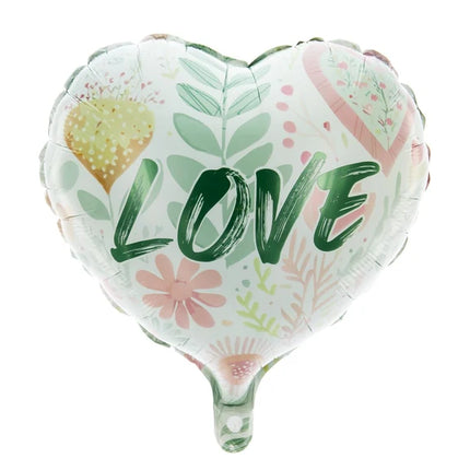 Balonik z helem „Love” – zielone serce (pusty) 45 cm