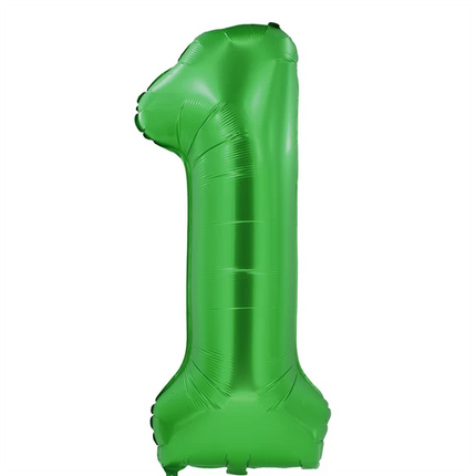 Balonik z cyfrą „1” – zielony, 1 m