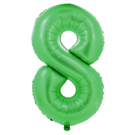 Balonik z cyfrą 8, zielony, 1 m