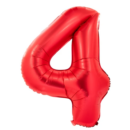 Czerwony balon z cyfrą „4”, 1 m