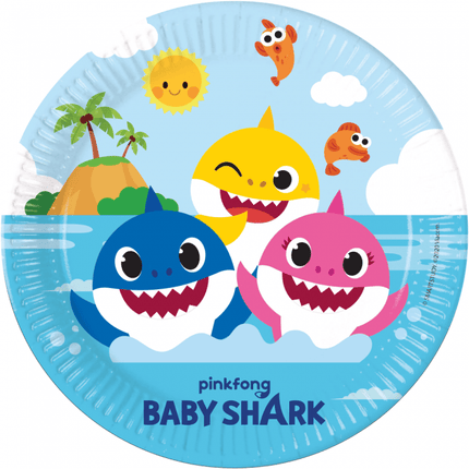Baby Shark Borden 23cm 8st van Procos koop je bij Partywinkel