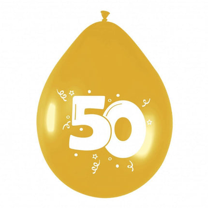 Ballonnen 50 Goud Party 30cm 6st - Partywinkel - 8711319422972