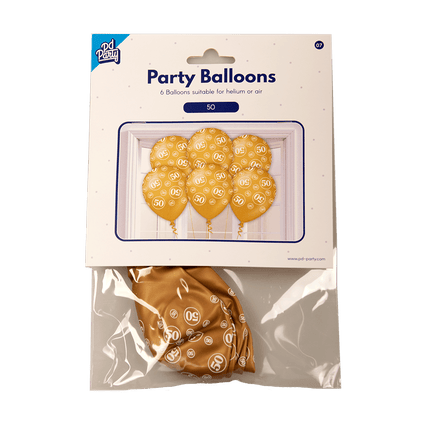 Ballonnen 50 Jaar 30cm 6st van Paper Dreams koop je bij Partywinkel