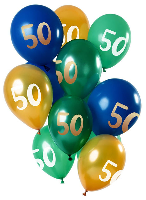 Ballonnen 50 Jaar Mix 30cm 12st van Folat koop je bij Partywinkel