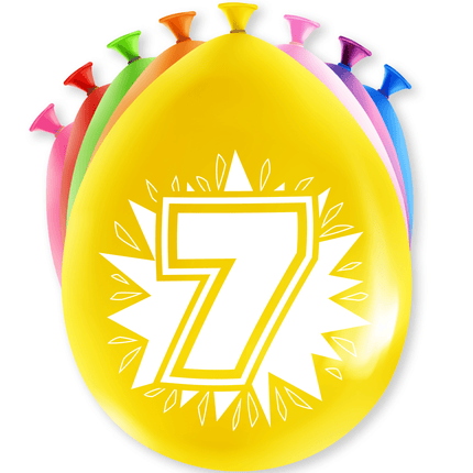 Ballonnen 7 Jaar Hoera 30cm 8st van Paper Dreams koop je bij Partywinkel