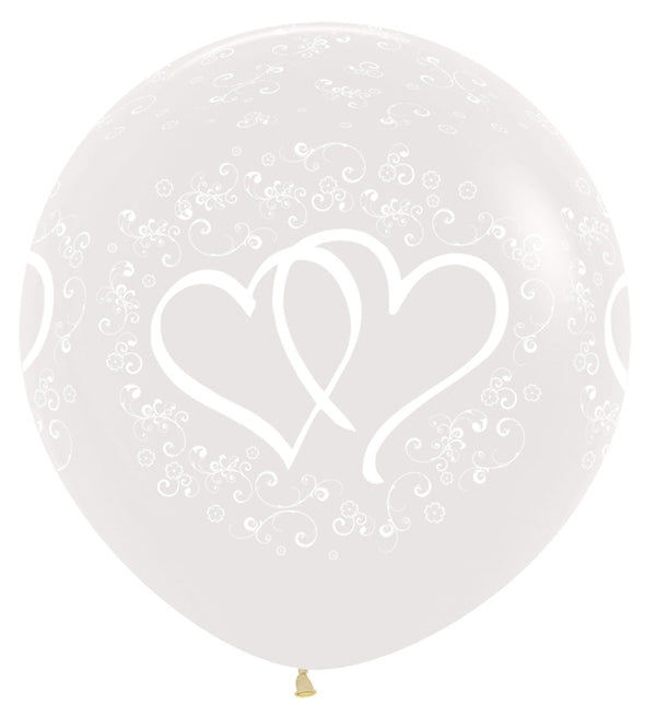 Ballonnen Entwinted Hearts Clear 91cm 2st van Sempertex koop je bij Partywinkel