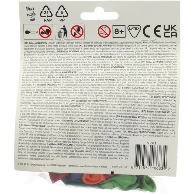 Ballonnen Gekleurd Metallic 23cm 50st van Folat koop je bij Partywinkel