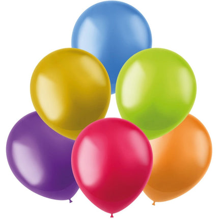 Ballonnen Gekleurd Metallic 23cm 50st van Folat koop je bij Partywinkel