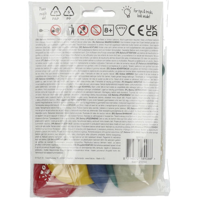Ballonnen Happy 8th Bday 33cm 6st van Folat koop je bij Partywinkel