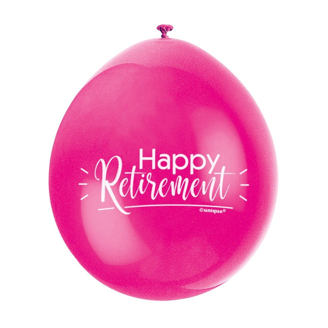 Ballonnen Happy Retirement 28cm 10st van Unique koop je bij Partywinkel