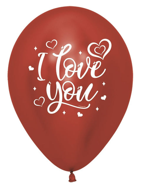 Ballonnen I Love You Sparkly Reflex Mix 30cm 25st van Sempertex koop je bij Partywinkel