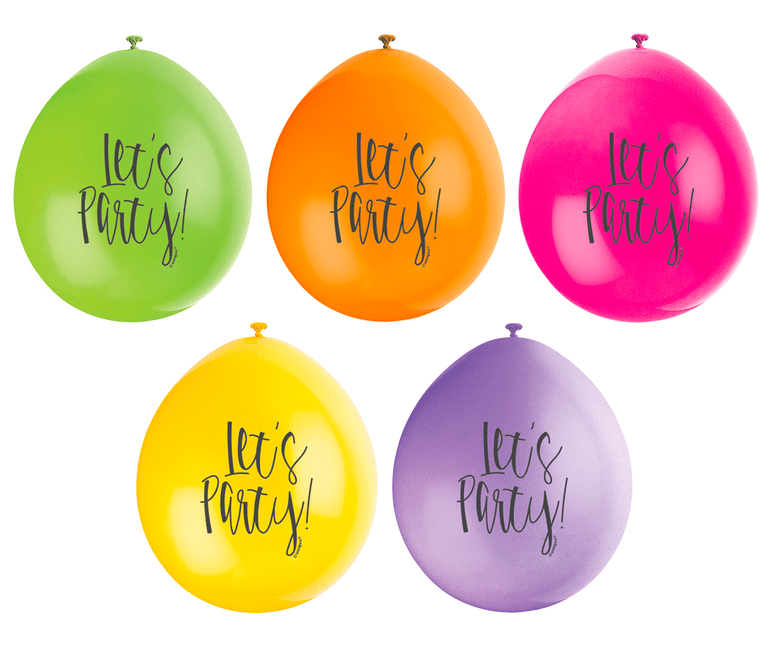 Ballonnen Lets Party 28cm 10st van Unique koop je bij Partywinkel