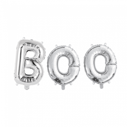 Ballonnen Letter Set Boo Zilver 41cm van WeFiesta koop je bij Partywinkel