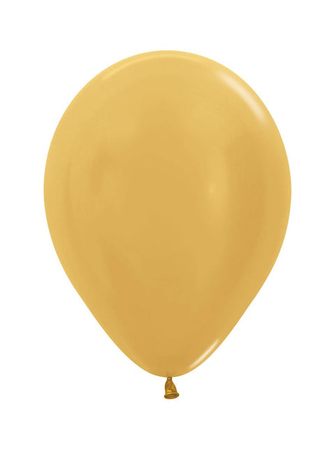 Ballonnen Metallic Gold 25cm 100st van Sempertex koop je bij Partywinkel
