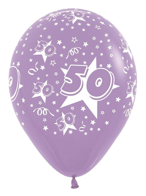 Ballonnen Number 50 Mix 30cm 25st van Sempertex koop je bij Partywinkel