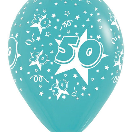 Ballonnen Number 50 Mix 30cm 25st van Sempertex koop je bij Partywinkel