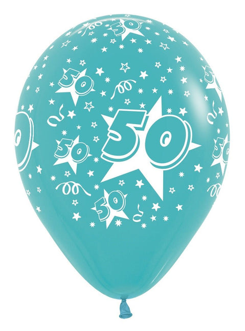 Ballonnen Number 50 Mix 30cm 25st van Sempertex koop je bij Partywinkel