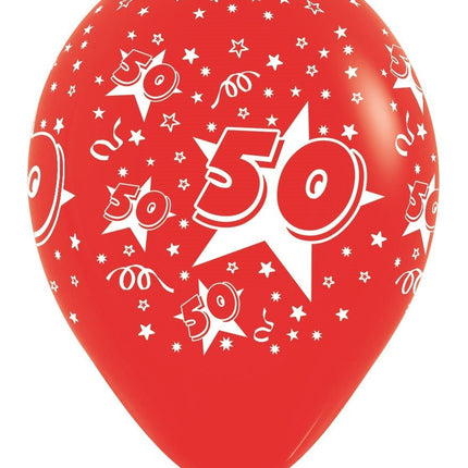 Ballonnen Number 50 Mix 30cm 25st van Sempertex koop je bij Partywinkel
