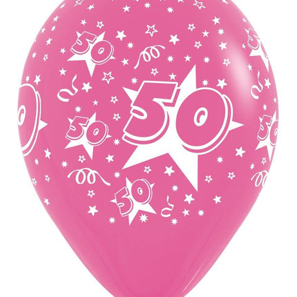 Ballonnen Number 50 Mix 30cm 25st van Sempertex koop je bij Partywinkel