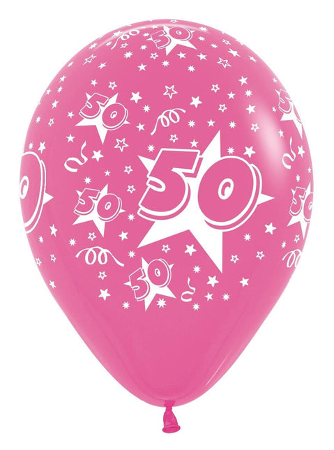 Ballonnen Number 50 Mix 30cm 25st van Sempertex koop je bij Partywinkel