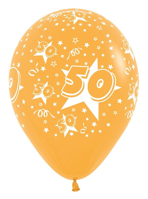 Ballonnen Number 50 Mix 30cm 25st van Sempertex koop je bij Partywinkel