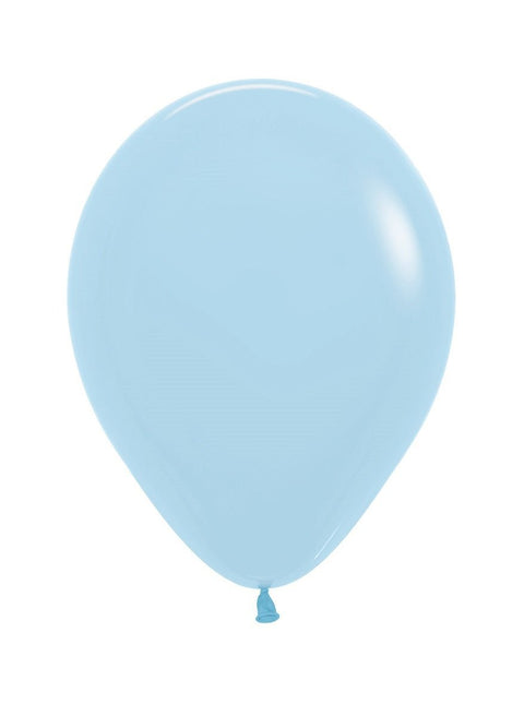 Ballonnen Pastel Matte Blue 25cm 100st van Sempertex koop je bij Partywinkel