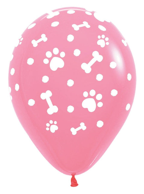Ballonnen Paw Prints Girl Mix 30cm 25st van Sempertex koop je bij Partywinkel
