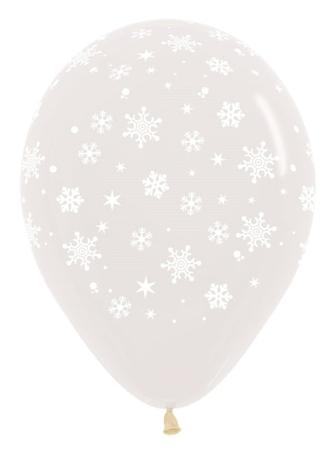 Ballonnen Snowflake Mix 30cm 25st van Sempertex koop je bij Partywinkel