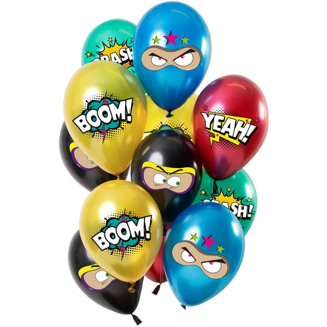 Ballonnen Superhelden 33cm 12st van Folat koop je bij Partywinkel