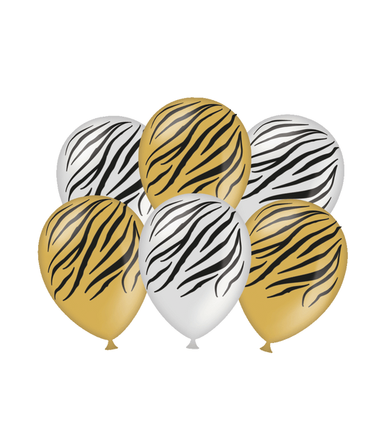 Ballonnen Zebra 30cm 6st van Paper Dreams koop je bij Partywinkel