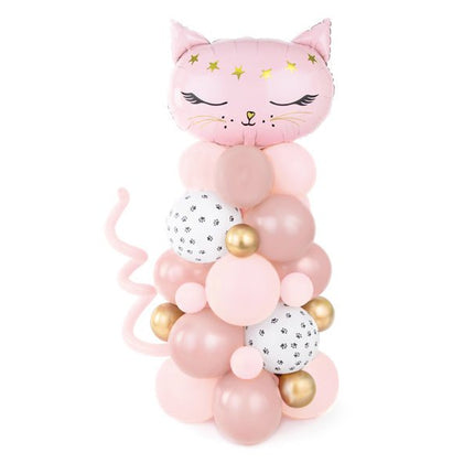 Ballonnenpilaar Kat Roze 1,4m van Partydeco koop je bij Partywinkel