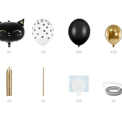 Ballonnenpilaar Kat Zwart 1,4m van Partydeco koop je bij Partywinkel