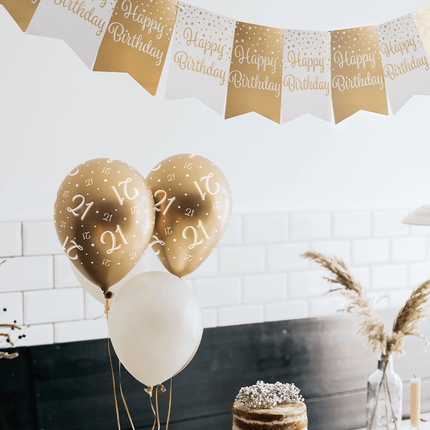 Banner 18 Jaar Goud Wit 6m van Paper Dreams koop je bij Partywinkel