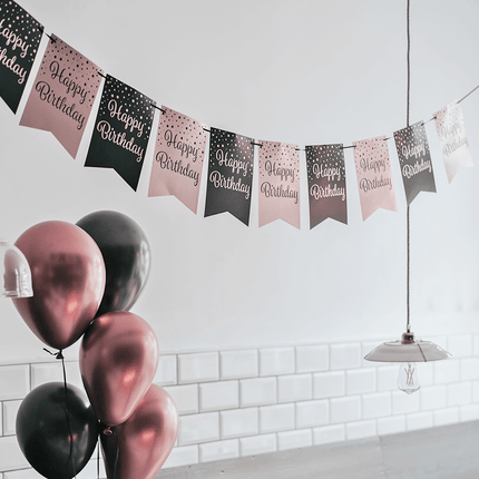Banner 21 Jaar Roze Zwart 6m van Paper Dreams koop je bij Partywinkel