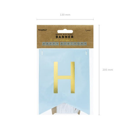 Banner Happy Birthday Lichtblauw 1,75m van Partydeco koop je bij Partywinkel