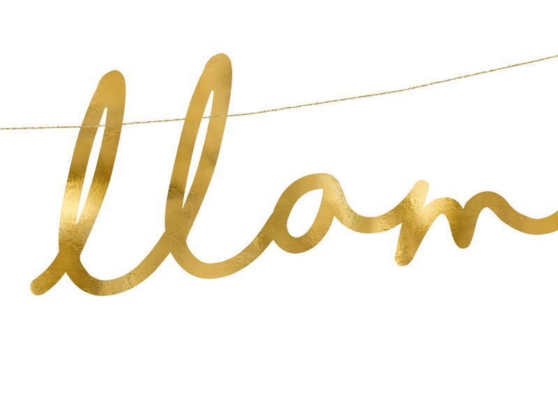 Banner Lalala Llama Goud 82cm van Partydeco koop je bij Partywinkel