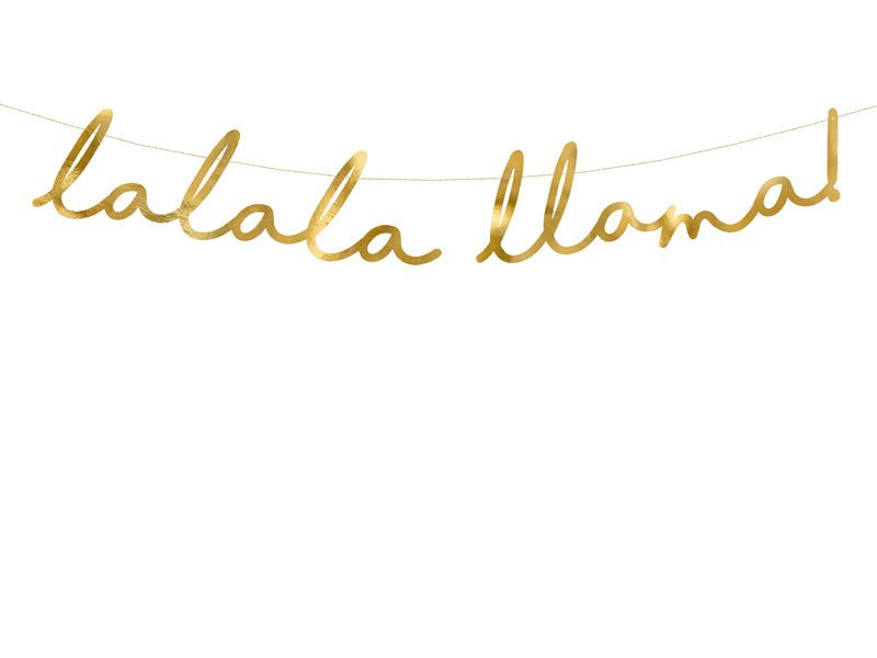 Banner Lalala Llama Goud 82cm van Partydeco koop je bij Partywinkel